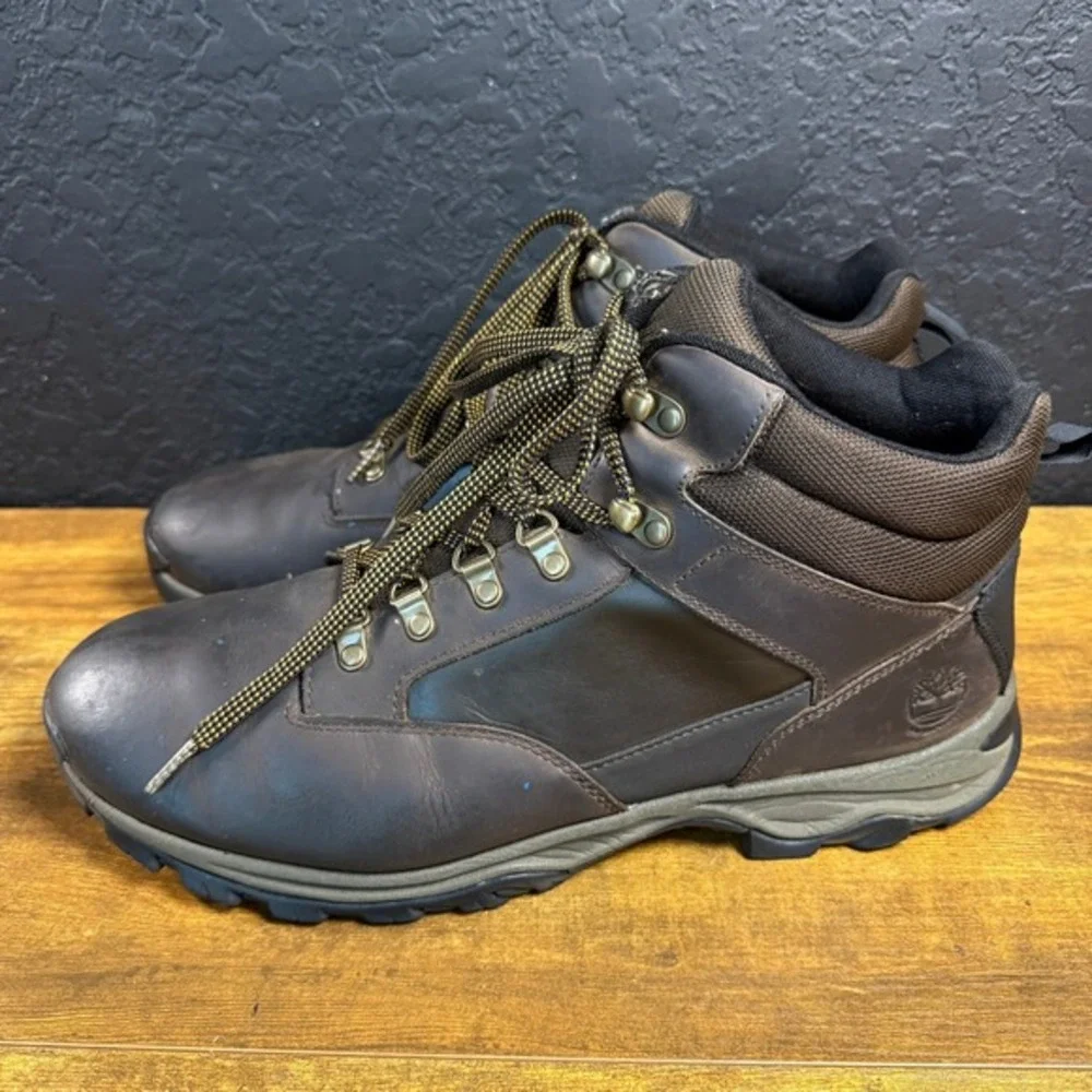 Timberland White Ledge Mid A4249 Dark Brown Leather‎ Hiking Boots Mens Size 13